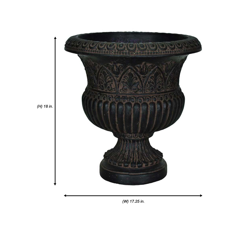 18in H. Cast Stone Low Urn