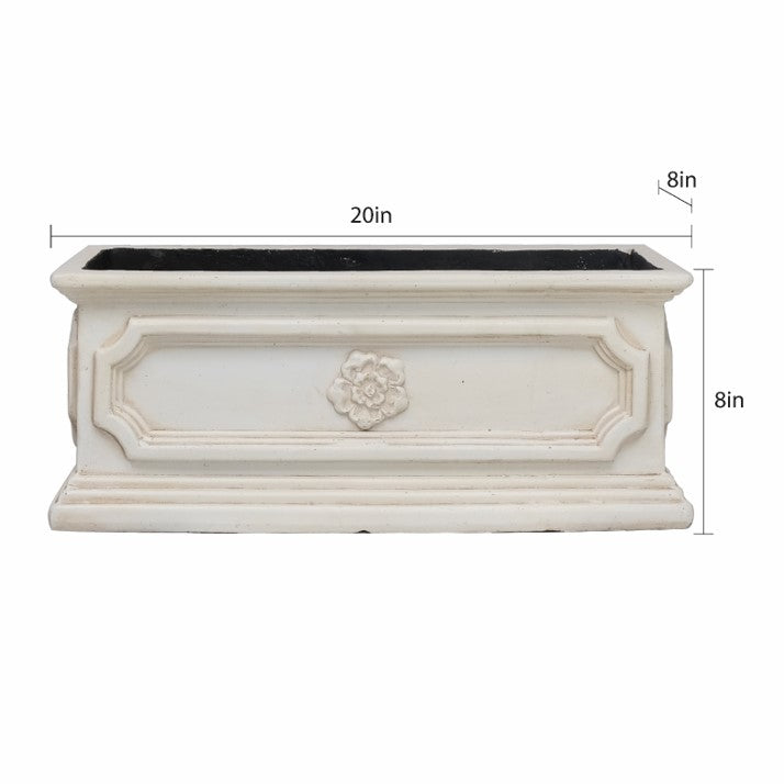 20 in. x 8 in. Cast Stone Window Box Planter