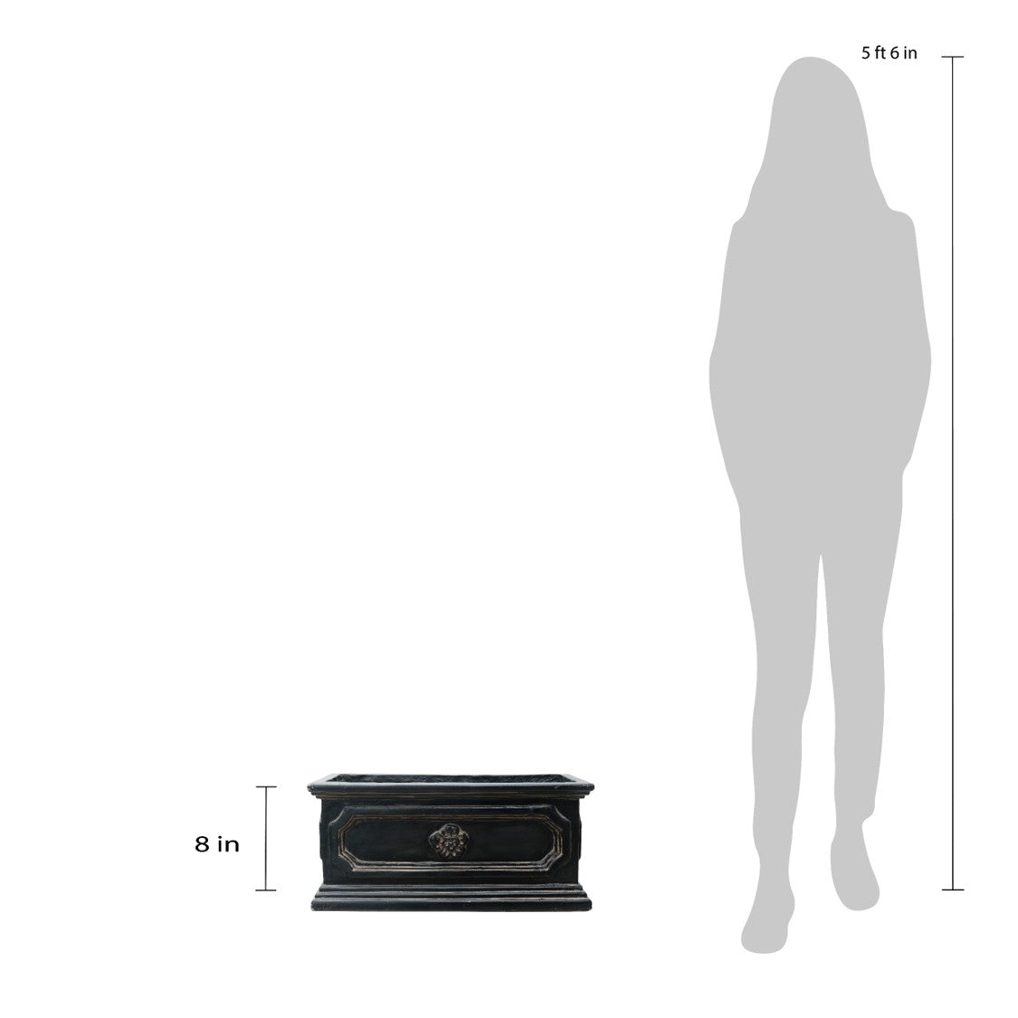 20 in. x 8 in. Cast Stone Window Box Planter