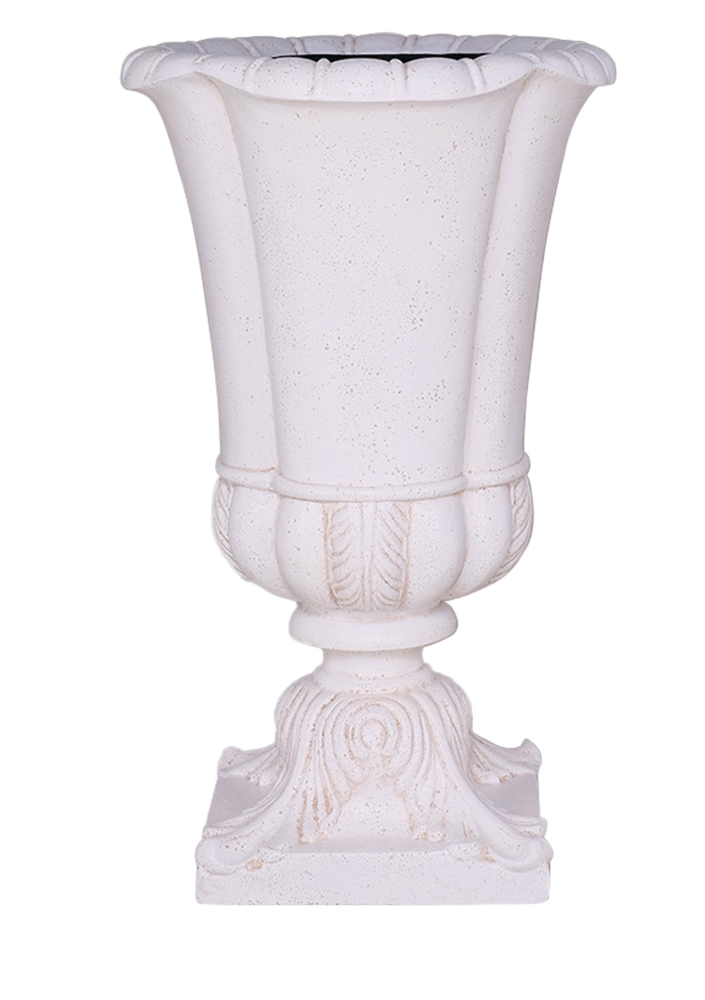 16.25 in. x 26.5 in. Cast Stone Parisian Entrance Urn in Aged Charcoal