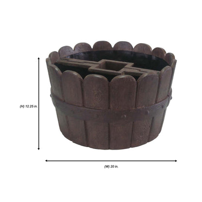 20 in. Dia x 12.25 in. H Barrel Cast Stone Fiberglass Mailbox Barrel