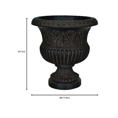 18in H. Cast Stone Low Urn
