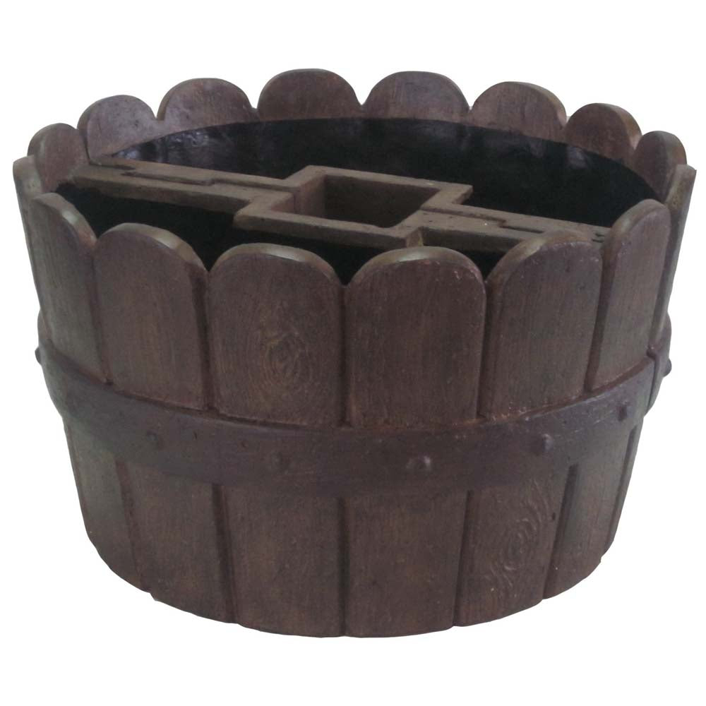 20 in. Dia x 12.25 in. H Barrel Cast Stone Fiberglass Mailbox Barrel