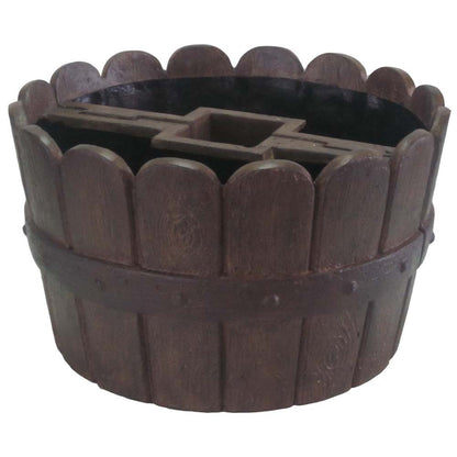 20 in. Dia x 12.25 in. H Barrel Cast Stone Fiberglass Mailbox Barrel