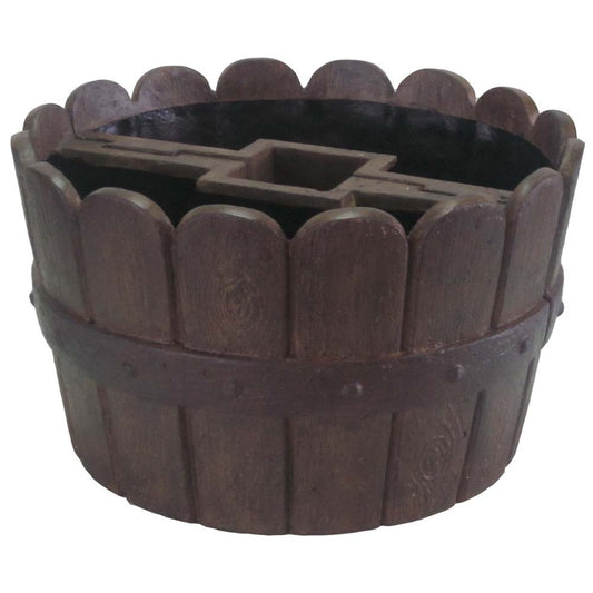 20 in. Dia x 12.25 in. H Barrel Cast Stone Fiberglass Mailbox Barrel