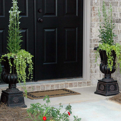 Aged Charcoal Stone Urn: Elevate Your Outdoor Space with Timeless Elegance