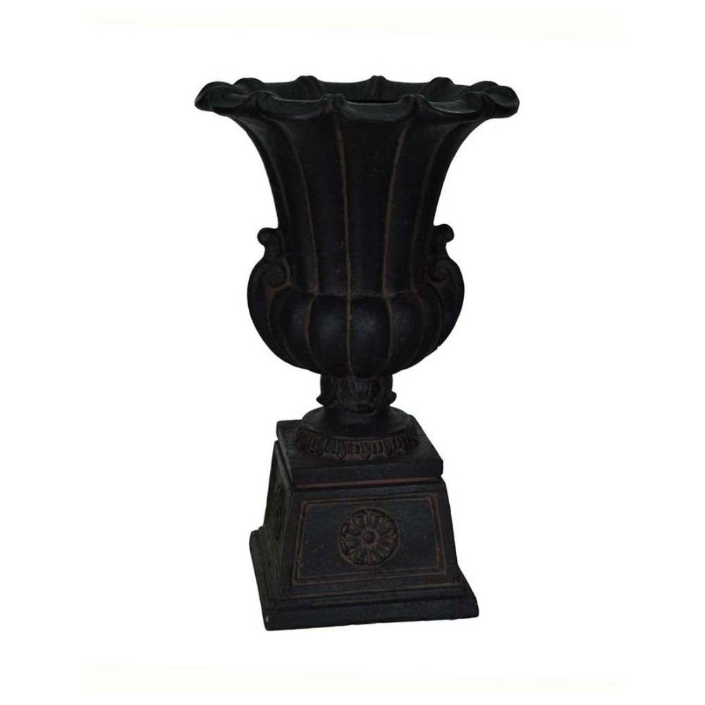 Aged Charcoal Stone Urn: Elevate Your Outdoor Space with Timeless Elegance