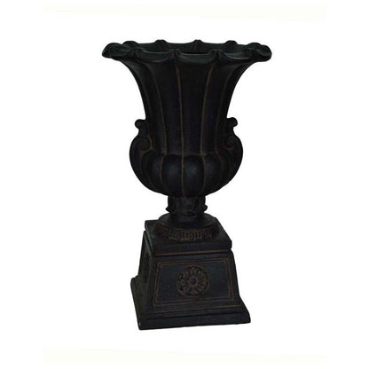 Aged Charcoal Stone Urn: Elevate Your Outdoor Space with Timeless Elegance