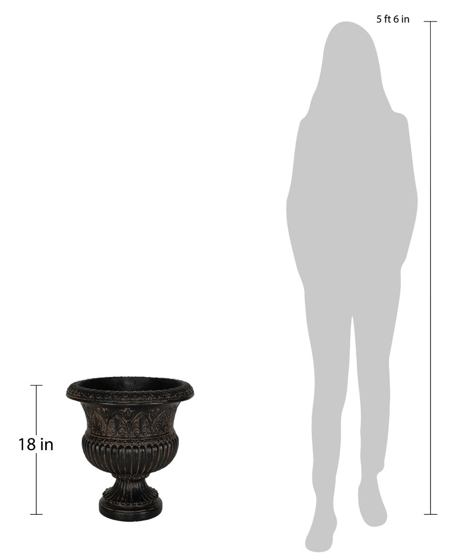 18in H. Cast Stone Low Urn