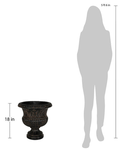 18in H. Cast Stone Low Urn