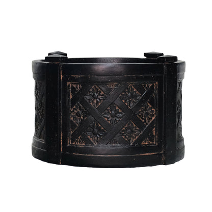 18in Dia Charcoal Cast Stone Mailbox Planter