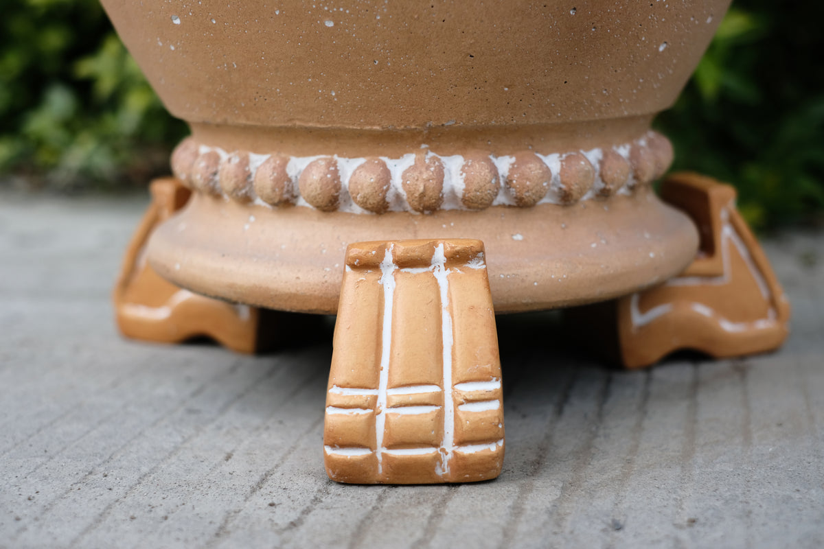 Elevate Your Garden's Aesthetic with Our Composite Pot Feet – White Wash Terra Cotta (3 Sets of 3)