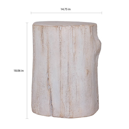 14.75in dia x 18in H Composite Faux Wood Stump Garden Stool