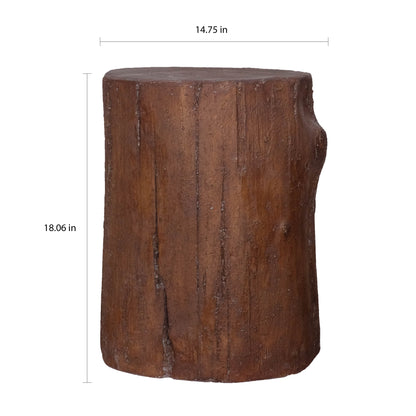 14.75in dia x 18in H Composite Faux Wood Stump Garden Stool