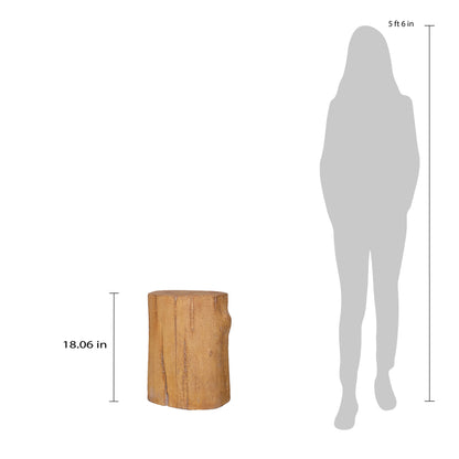 14.75in dia x 18in H Composite Faux Wood Stump Garden Stool