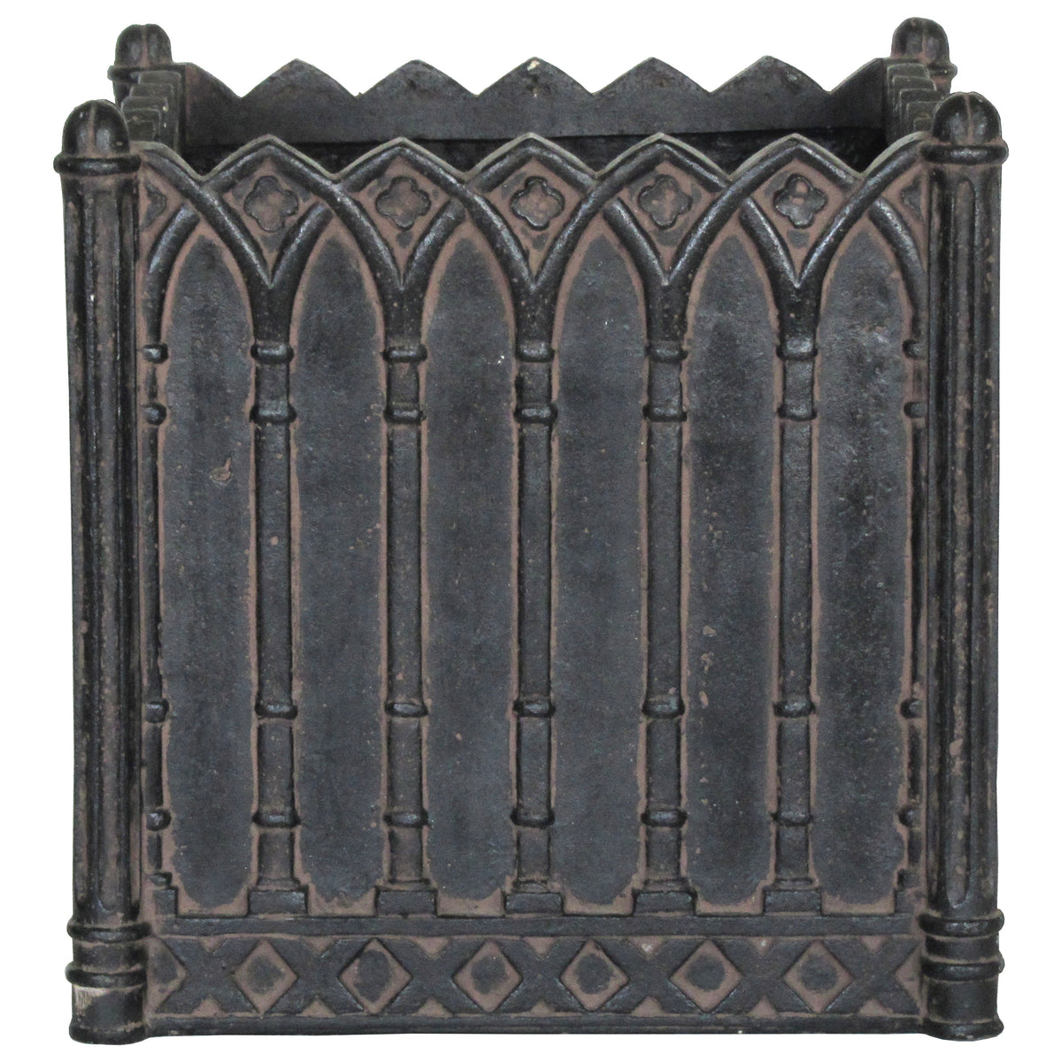 Elevate Your Space with the 16 in. Square Charcoal Cast Stone Planter