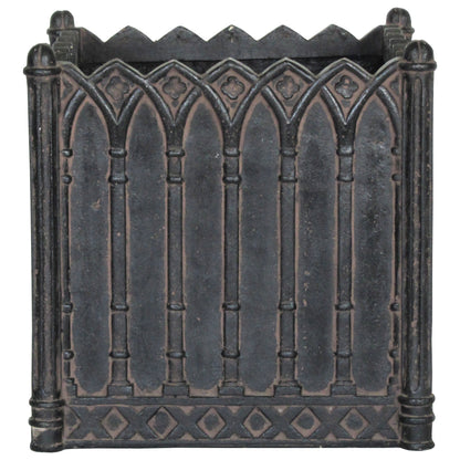 Elevate Your Space with the 16 in. Square Charcoal Cast Stone Planter