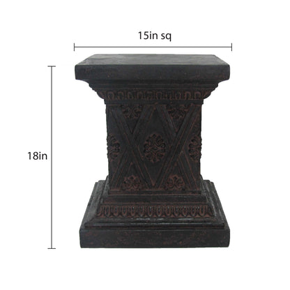 18 in. H Aged Charcoal Cast Stone Fiberglass Pedestal