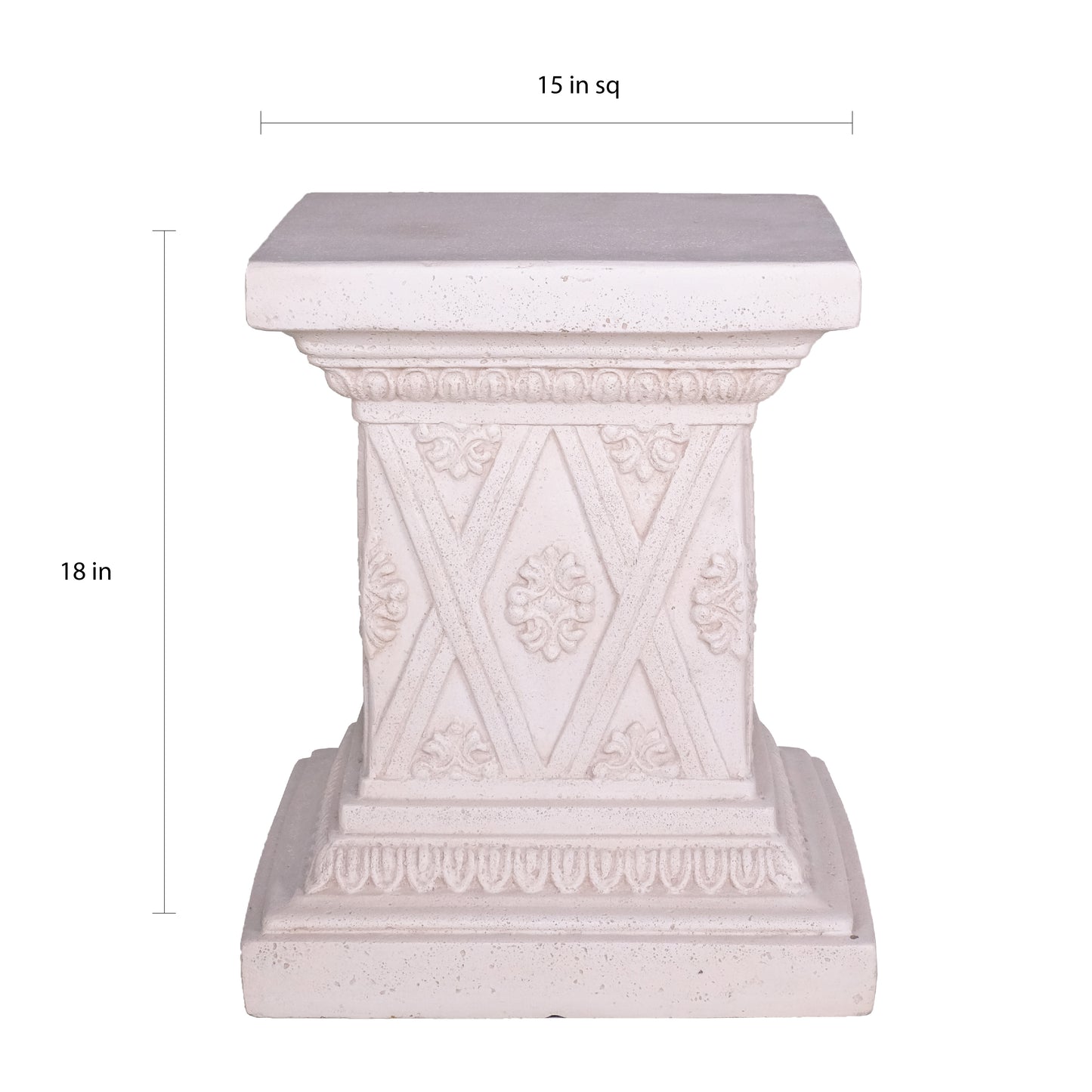 18 in. H Aged Charcoal Cast Stone Fiberglass Pedestal