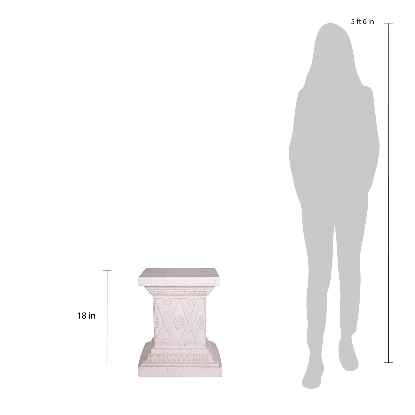 18 in. H Aged Charcoal Cast Stone Fiberglass Pedestal