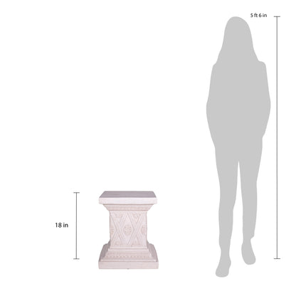 18 in. H Aged Charcoal Cast Stone Fiberglass Pedestal