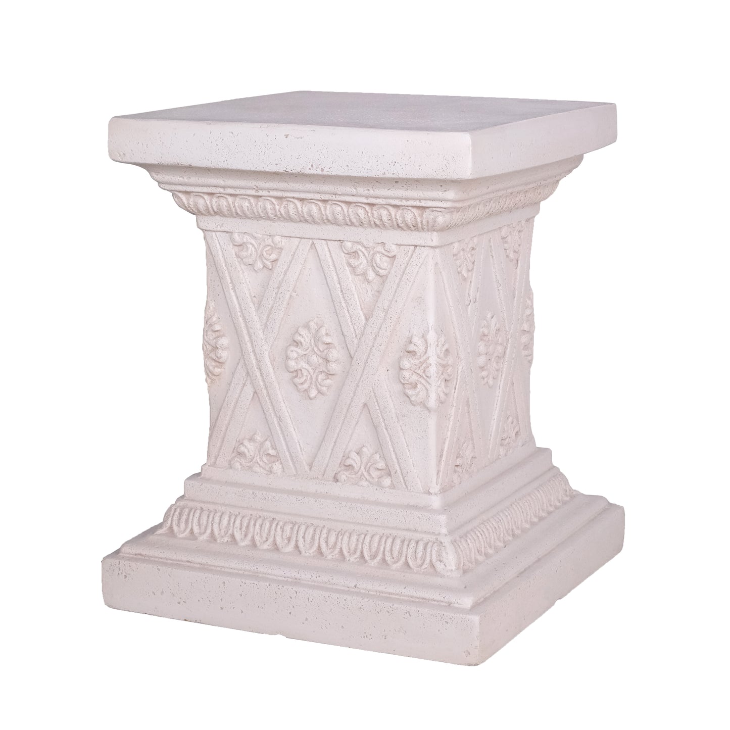 18 in. H Aged Charcoal Cast Stone Fiberglass Pedestal