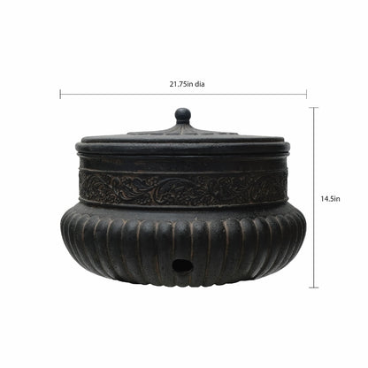 21.75 in. Dia Hose Pot in Aged Charcoal
