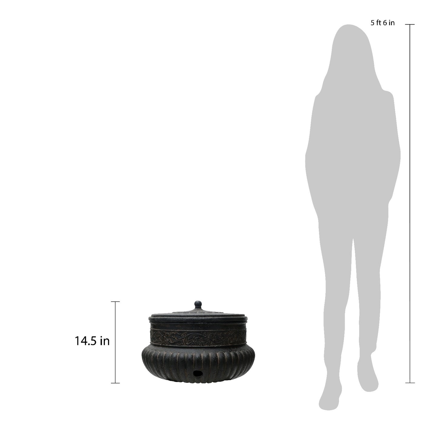 21.75 in. Dia Hose Pot in Aged Charcoal