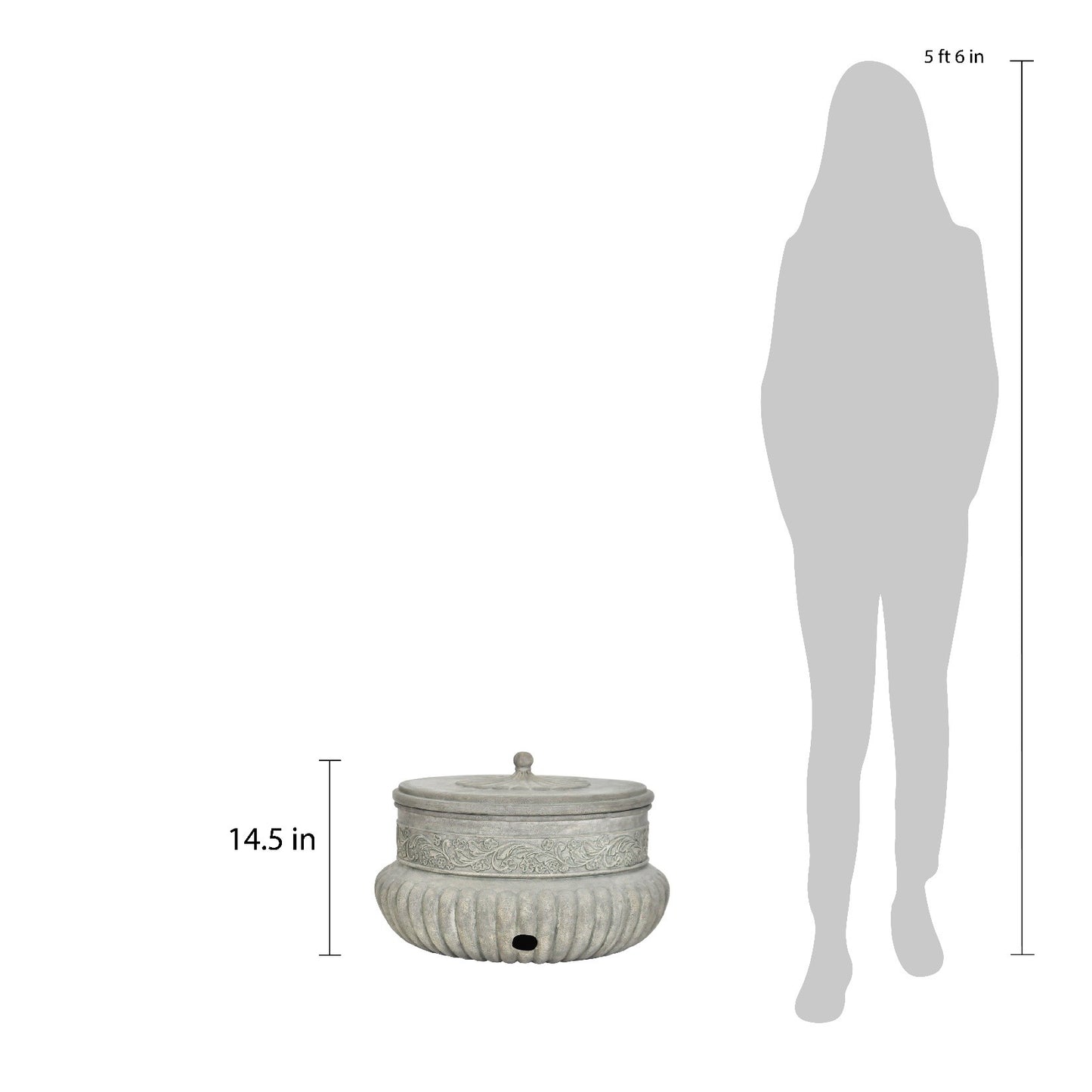 21.75 in. Dia Hose Pot in Aged Charcoal