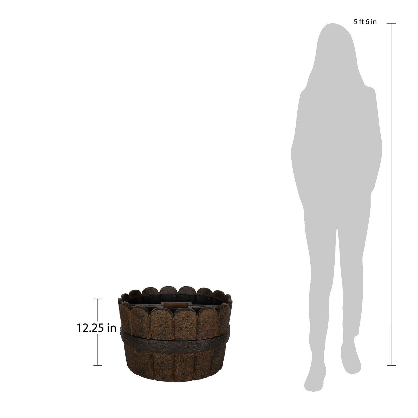 20 in. Dia x 12.25 in. H Barrel Cast Stone Fiberglass Mailbox Barrel